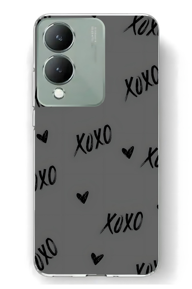 حافظة هاتف شفافة بنمط XOXO متوافقة مع هاتف Vivo Y17S