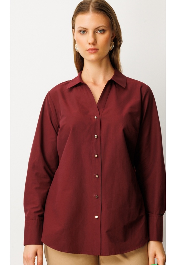 Buttoned Front Polo Collar Shirt 03549