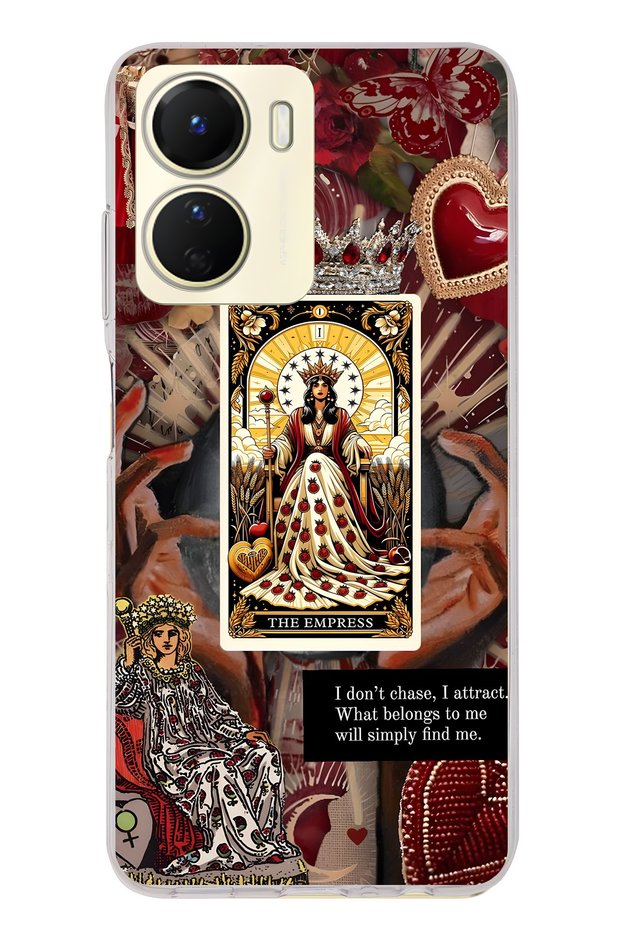 Vivo Y16 Compatible the Empress Queen Tarot Pattern Transparent Phone Case
