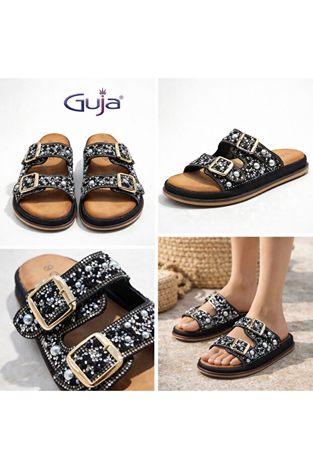 26Y225 نعال ناعمة مرصعة بالأحجار