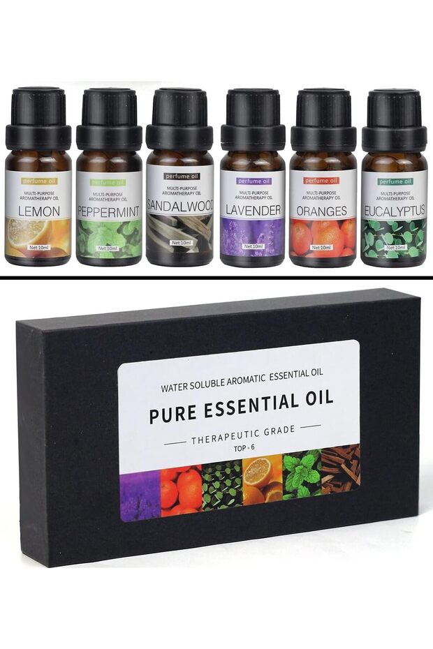 Pure Essential Oil Set, Therapeutic Grade Water Soluble Aromatherapy Oils