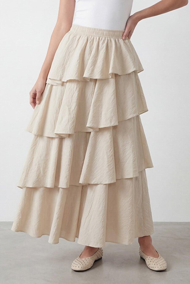 Women's Layered Flounce Long Skirt – 20768