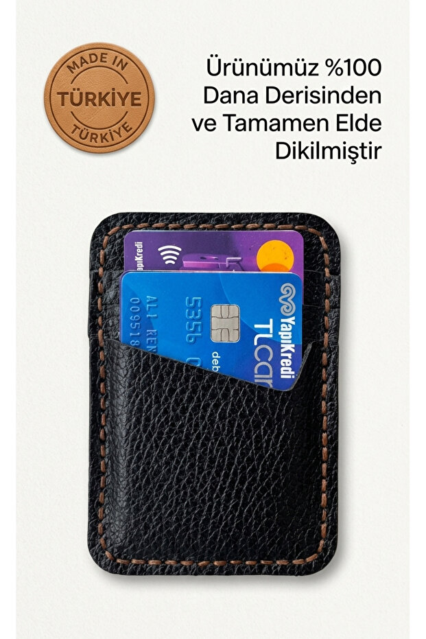 100% Genuine Leather Handmade Italian Card Holder Minimalist Design