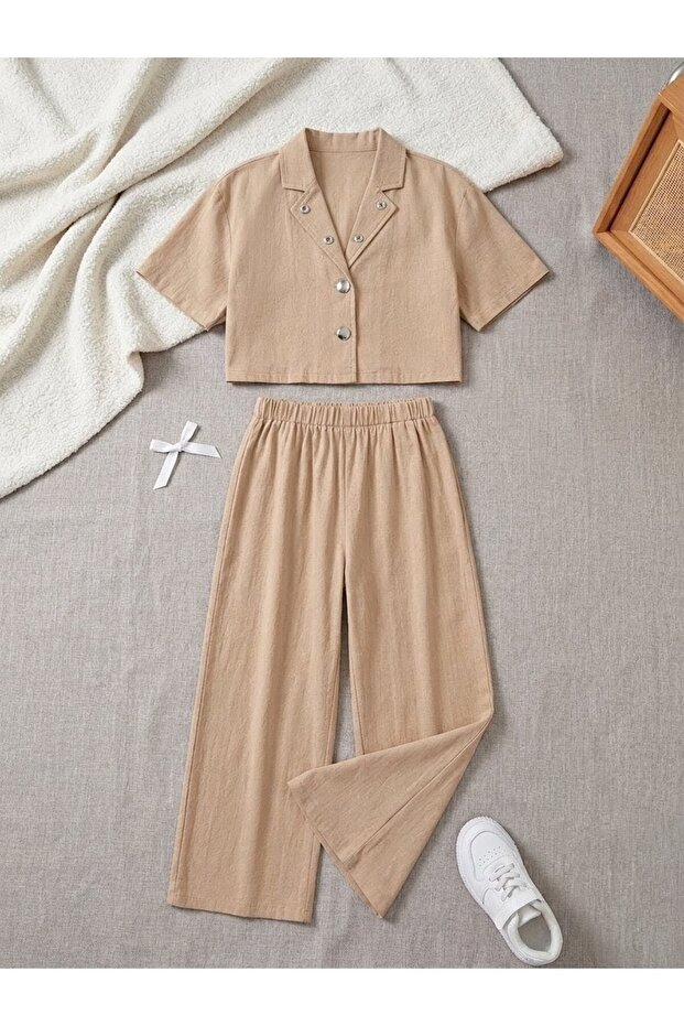 Girl's 2-Piece Combination Woven Summer Jacket and Pants