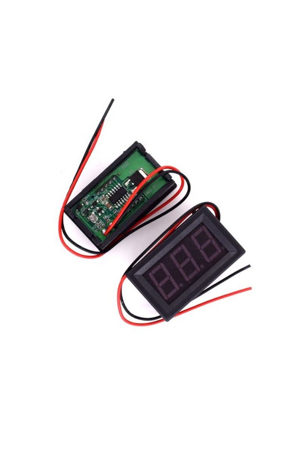 Panel Voltmeter with Case - Red 5-120V