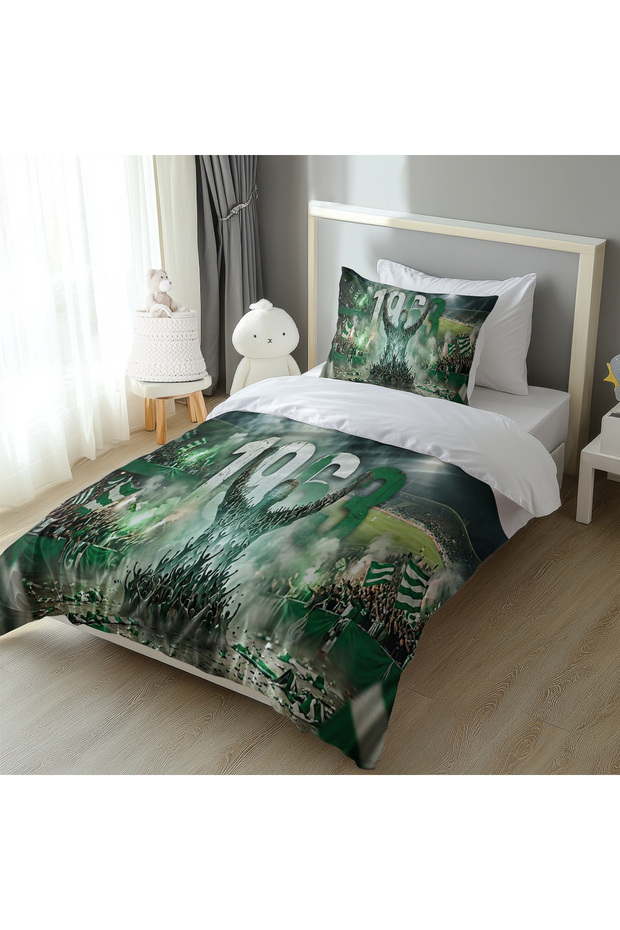 Green and White Pique Set M198