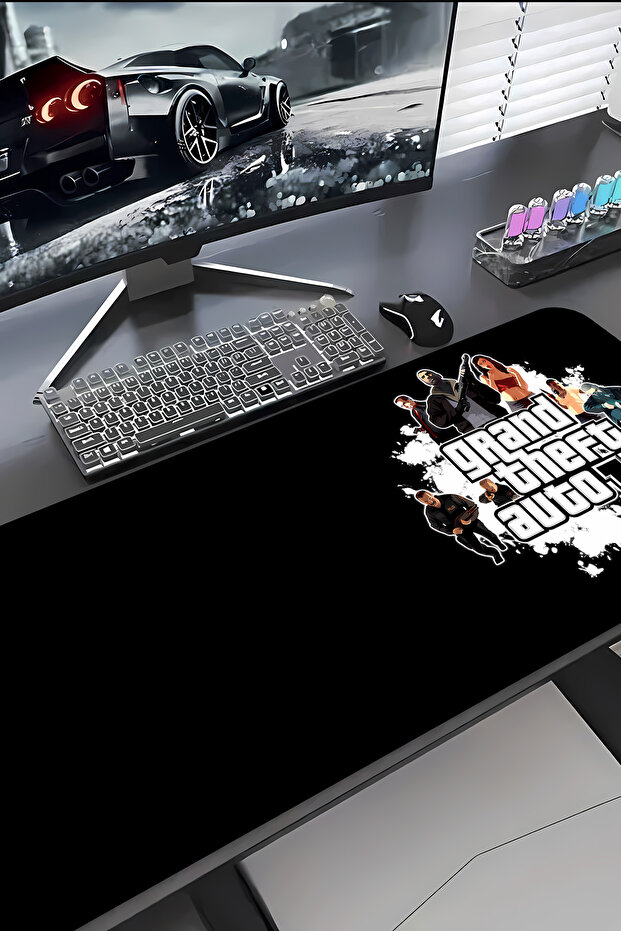 Gta Iv Themed 30X70 Mouse Pad Gaming Mousepad, Non-Slip Base Large Gaming Pad