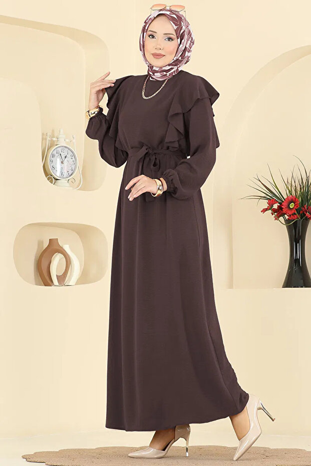 Hijab Dress with Flounces on the Sleeves