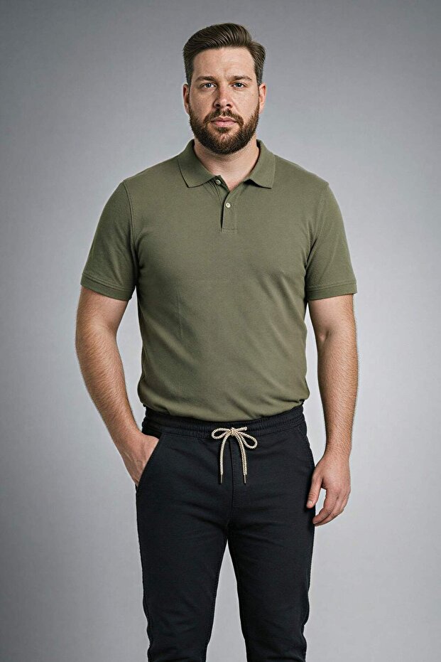 100% Cotton Plus Size Short Sleeve Polo T-Shirt H1650Ax26Sp