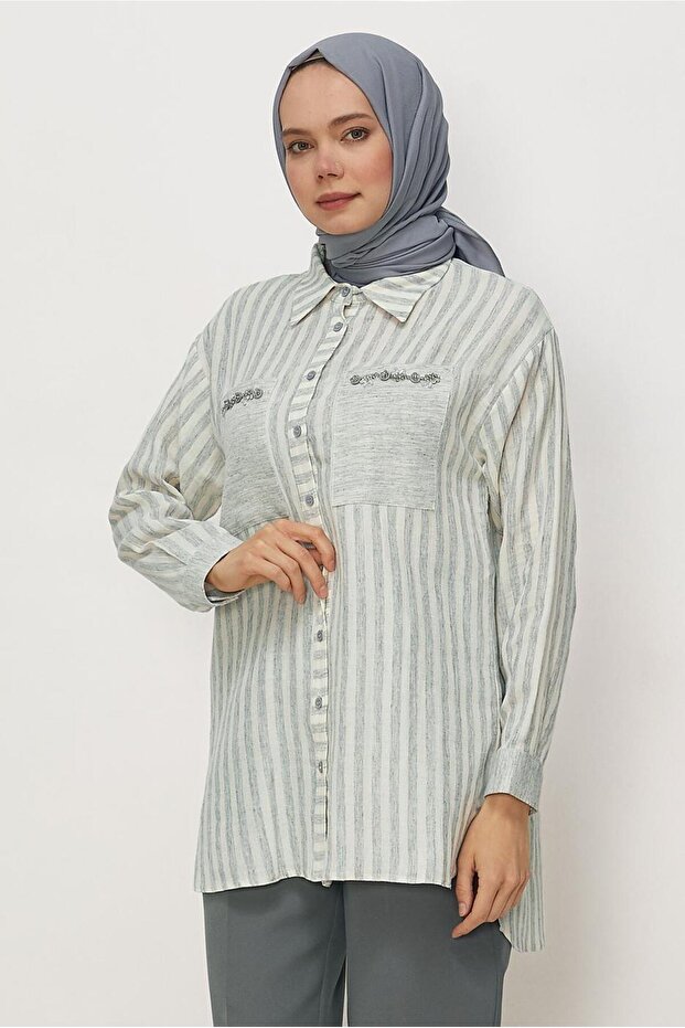 Striped Muslin Tunic 46604