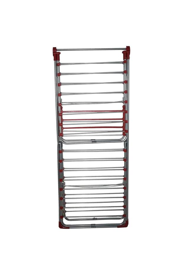 Double Layer Foldable Cloth Drying Rack - 2 Tier Heavy Duty Indoor Outdoor Laundry Stand - Red