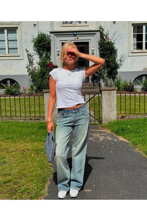 Wide-Leg Antique Faded Blue Vintage Baggy Jeans