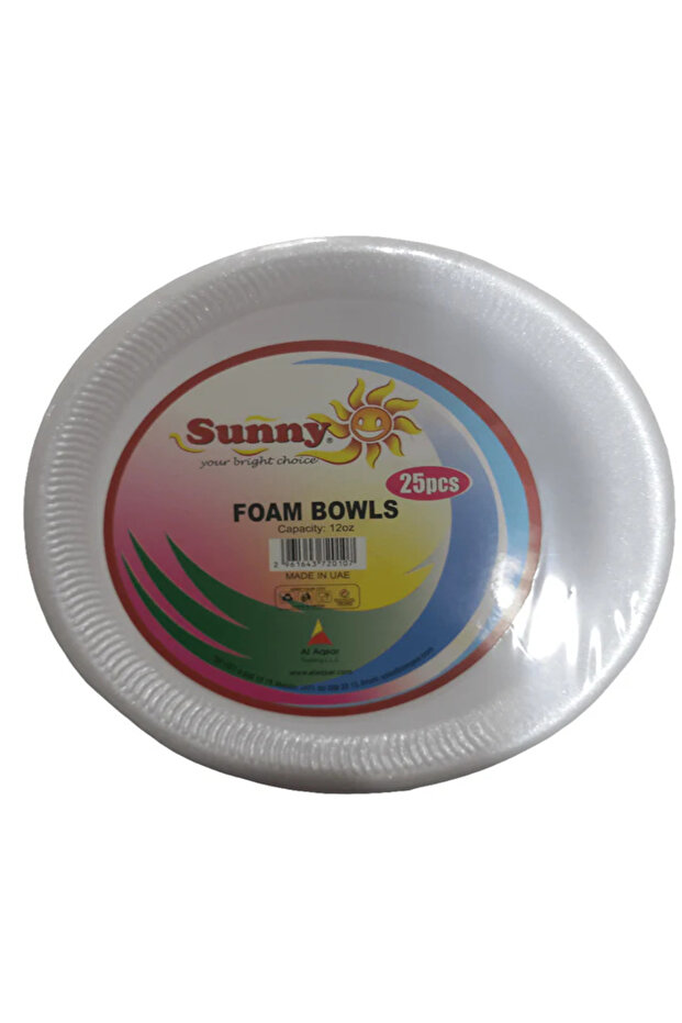 Disposable Foam Bowls 12oz, 1 pack in 25 pcs