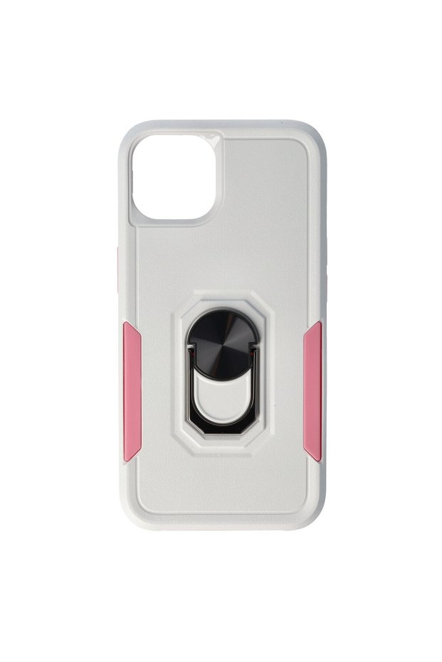 Husa TPU+PC Shockproof Ring Case Apple iPhone 13 Alb