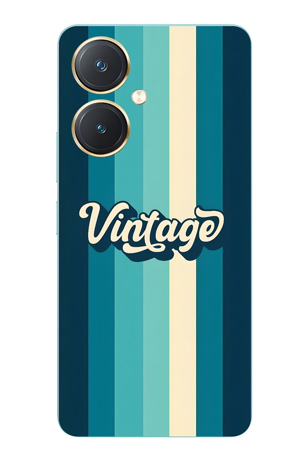 حافظة هاتف شفافة متوافقة مع Vivo Y27 Vintage منقوش