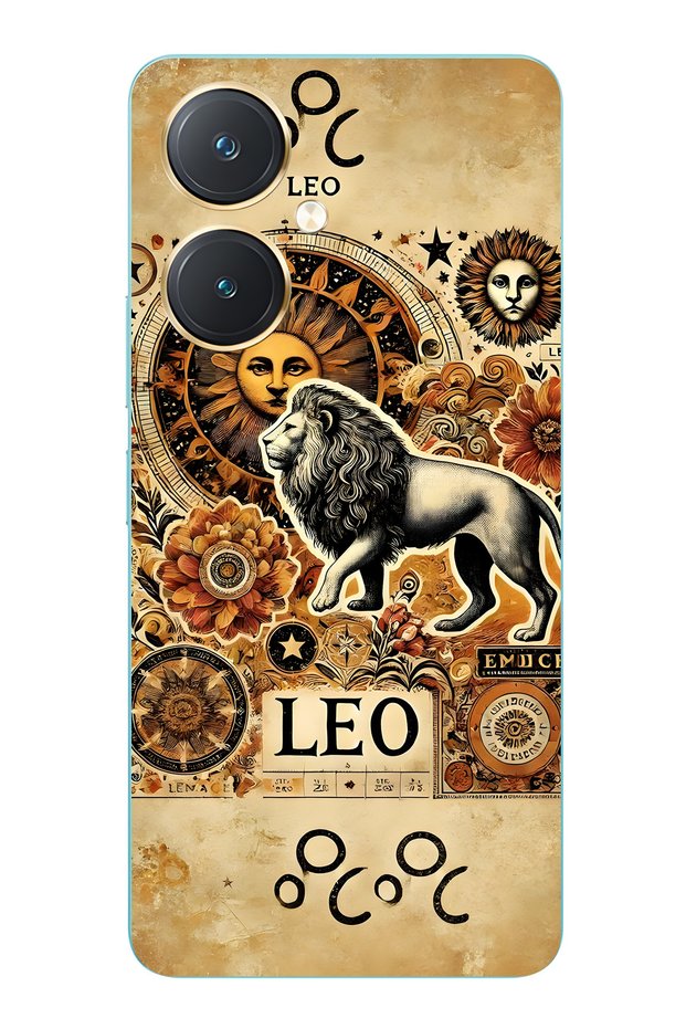 Vivo Y27 Compatible Leo Zodiac Patterned Transparent Phone Case