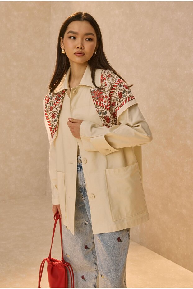 Basic Gabardine Jacket Ecru - 2