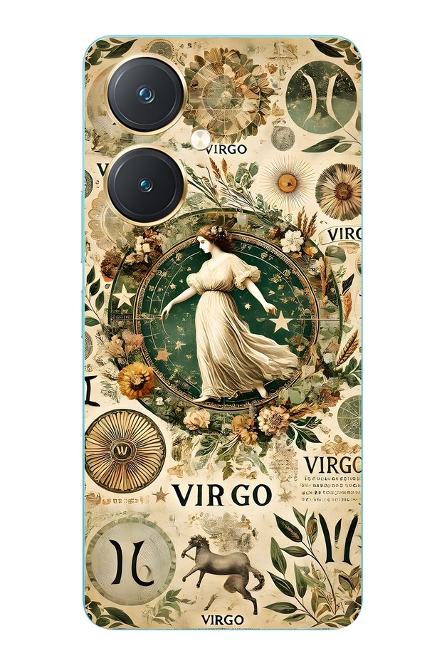 Vivo Y27 Compatible Virgo Zodiac Patterned Transparent Phone Case