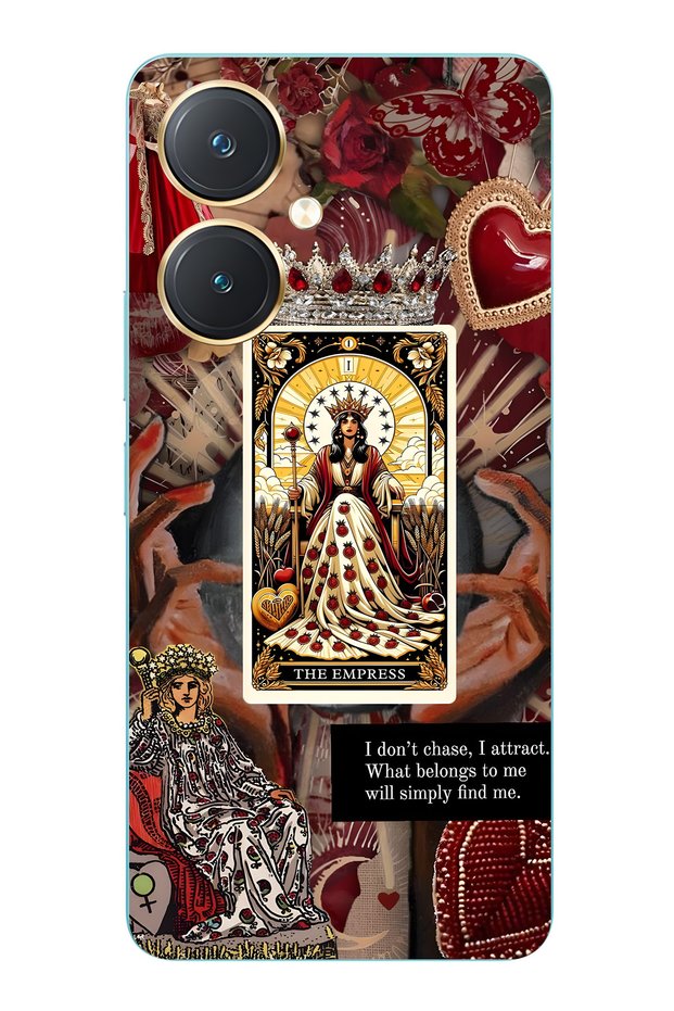 Vivo Y27 Compatible the Empress Queen Tarot Patterned Transparent Phone Case