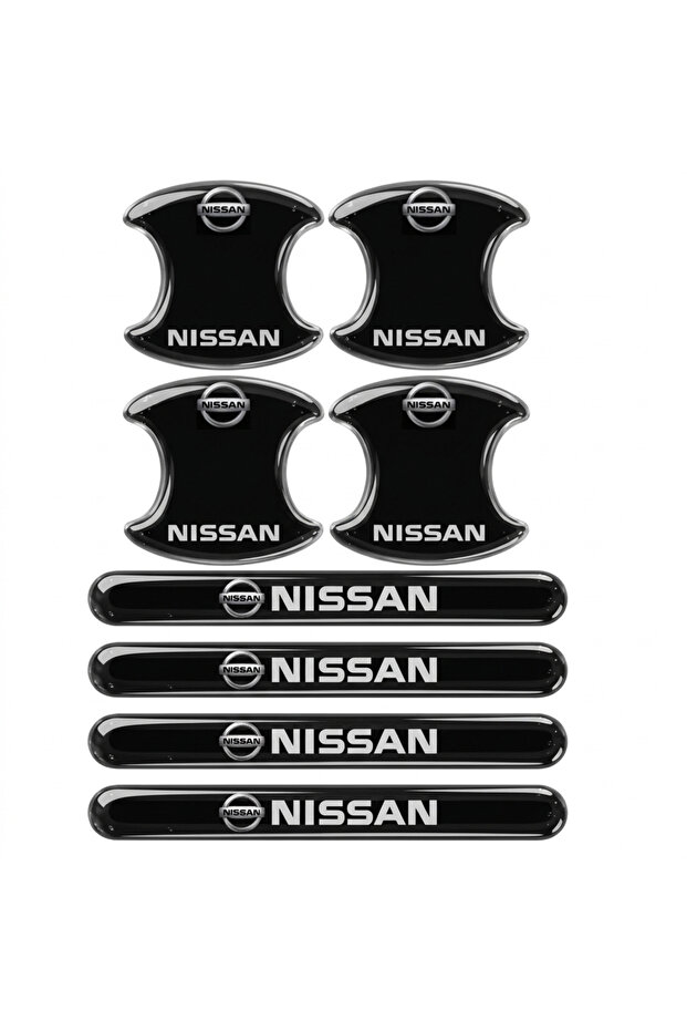 Premium Door Handle Scratch Protector (Set of 8) – Black & Transparent / Vehicle Brand Labelled