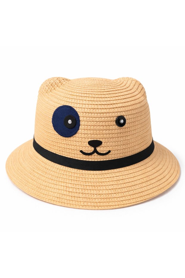 Cream Cute Dog Pochacco Children's Straw Bucket Hat Summer Sunscreen Girls Boys Beach