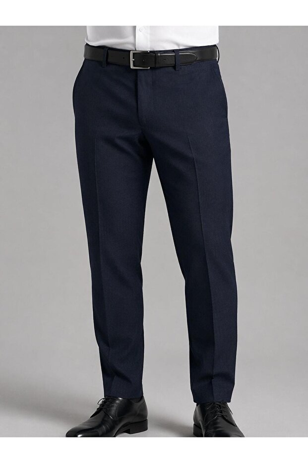 Ricati Regular Fit Armür Pattern Men's Fabric Trousers - 7620