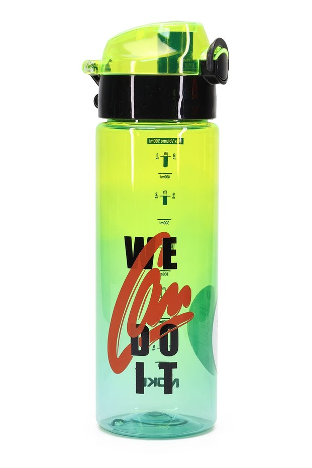 Water Bottle Tritan Wide Mouth Water Bottle We Can Do It Sports Bottle Water Bottle Bpa Free 550 ml Green 0100