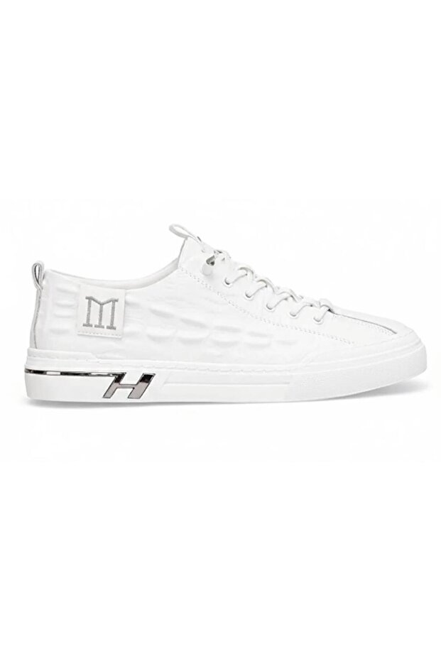 26Y510-6 Men's Genuine Leather Crocodile Printed Premium Sneaker Shoes