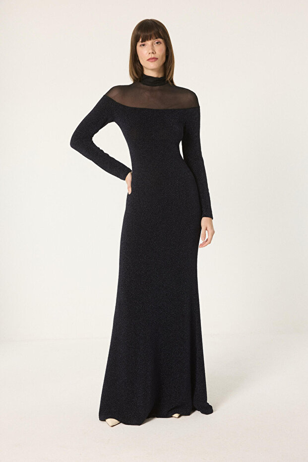 Sim Detail Long Sleeve Dress