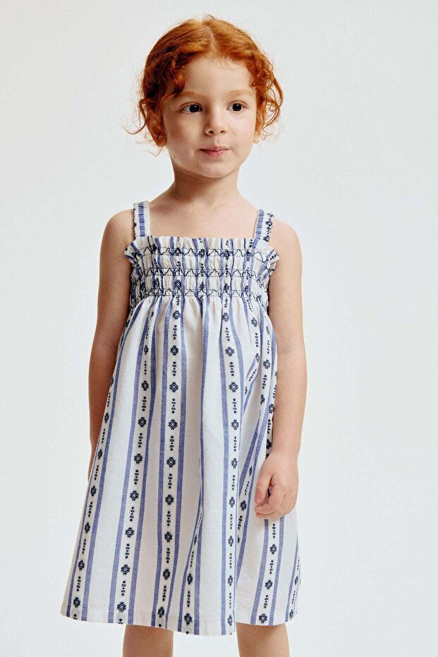 Smocked strappy dress