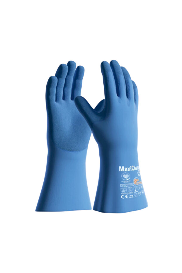 قفازات MaxiChem Cut 76-733 الكيميائية المتوافقة مع المواد الغذائية، مقاس 35 سم، مقاومة للقطع رقم 9