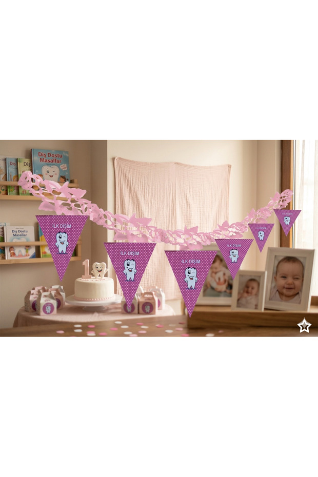 My First Tooth Pink Streamer Ornament
