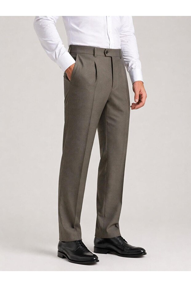 Ricati Regular Fit Pleated Men's Fabric Trousers - 7621