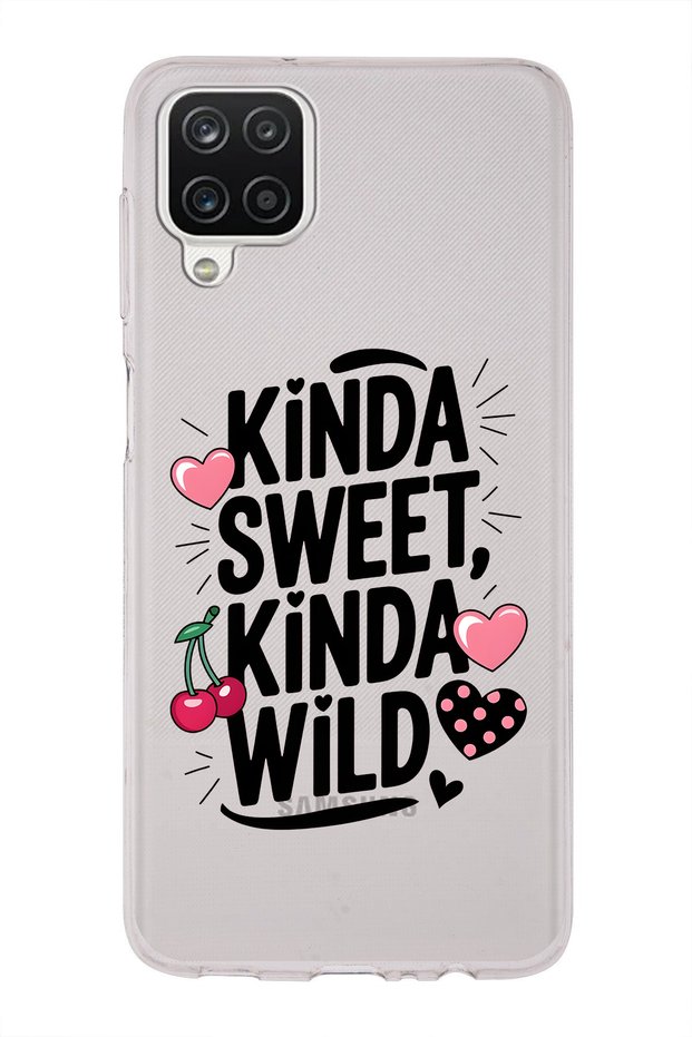Samsung Galaxy A12 / M12 Compatible Kinda Sweet Kinda Wild Patterned Transparent Phone Case