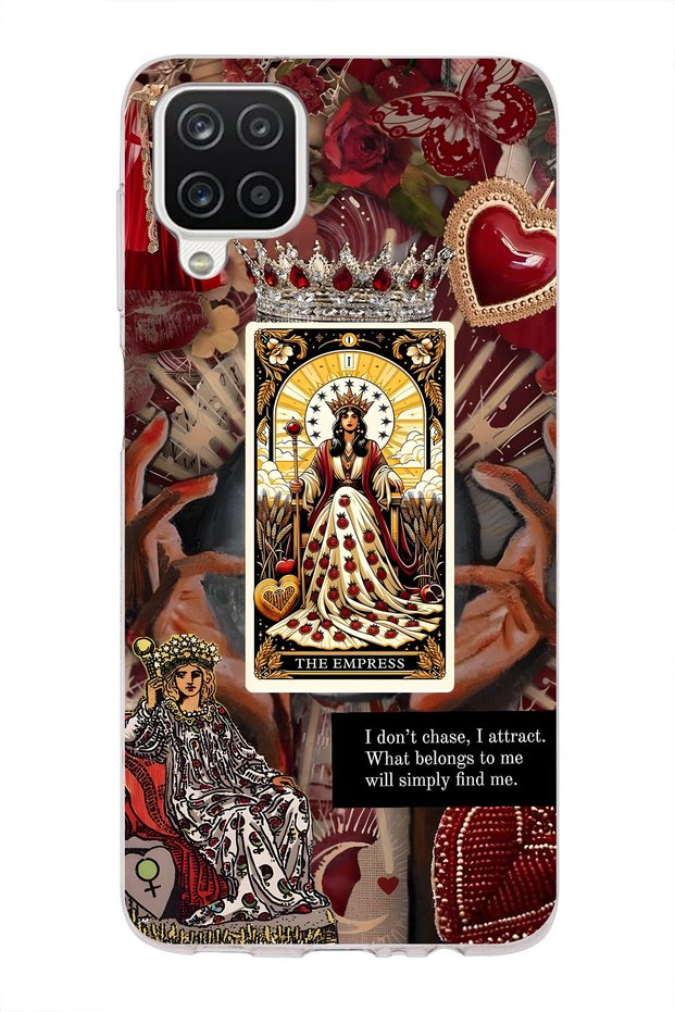Samsung Galaxy A22 / M22 / M32 Compatible the Empress Queen Tarot Pattern Transparent Phone Case