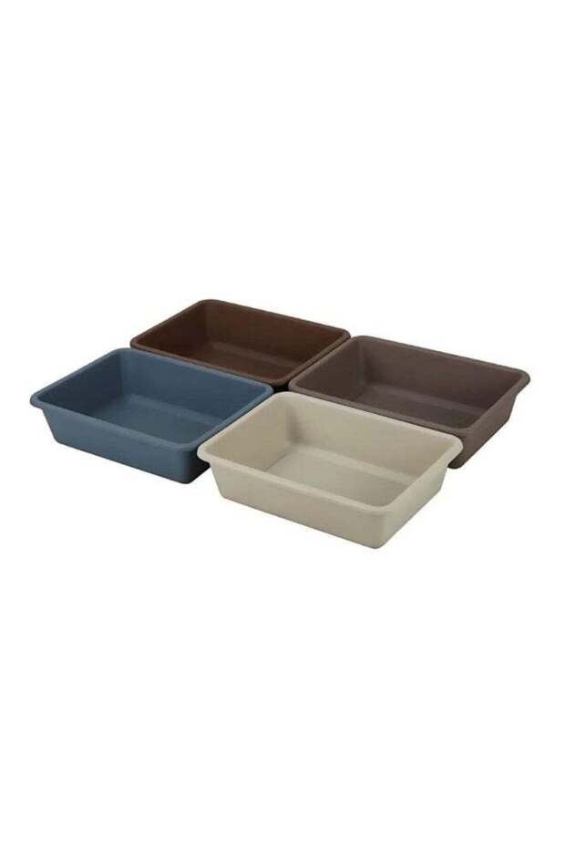 Pet Mode Plastic Cat Litter Tray – Large, Assorted Colors (46.5 × 38 × 13cm), Pack of 1
