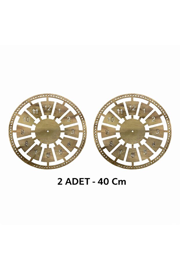 Wooden Macrame Clock Pulley Light Oak 40 cm (2 Pcs)