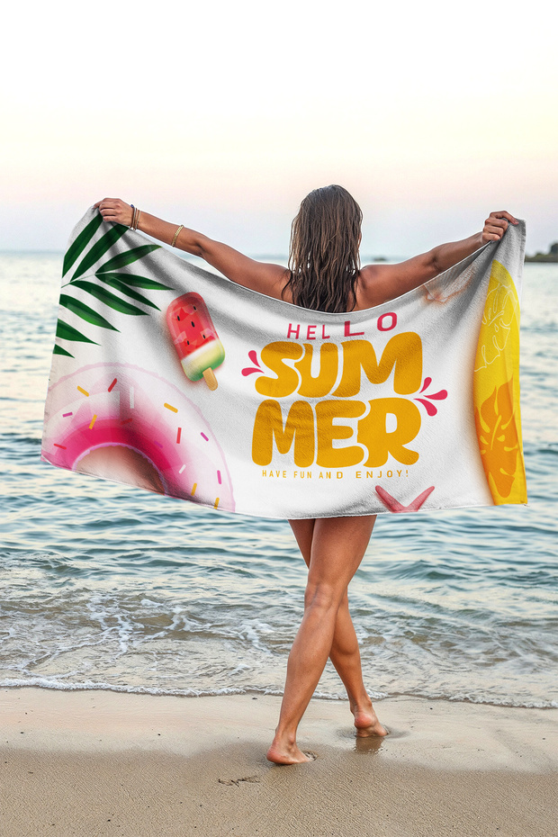 Unisex 75X150Cm Summer Patterned Beach Towel - Bath Towel - Sea Towel Plj-03