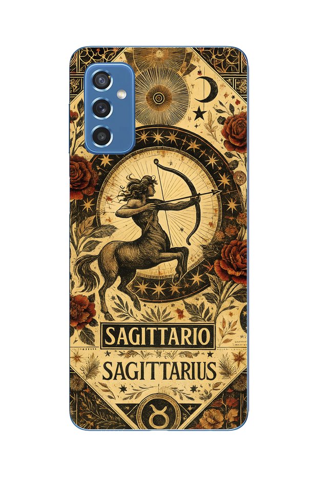 Samsung Galaxy M52 Compatible Sagittarius Patterned Transparent Phone Case