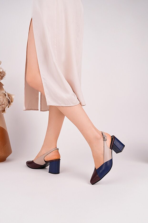 Genuine Leather Women's Casual Lightweight Comfortable Classic Heeled Sandals DD9724