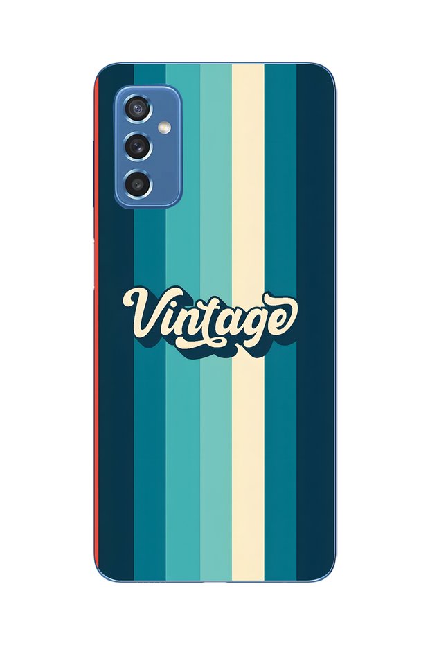 Samsung Galaxy M52 Compatible Vintage Patterned Transparent Phone Case
