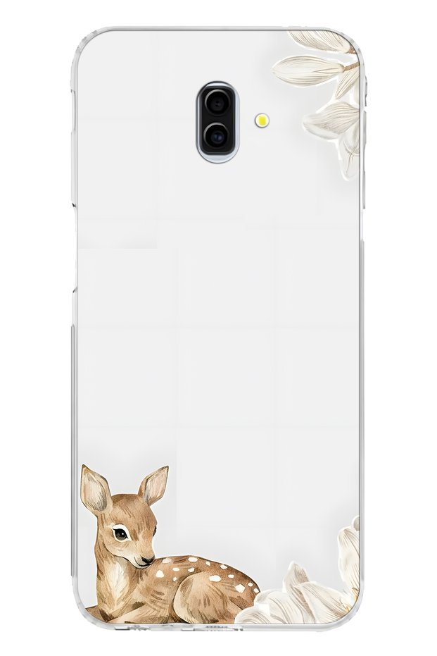 Samsung Galaxy J6 Plus Compatible Transparent Phone Case with Fawn Pattern