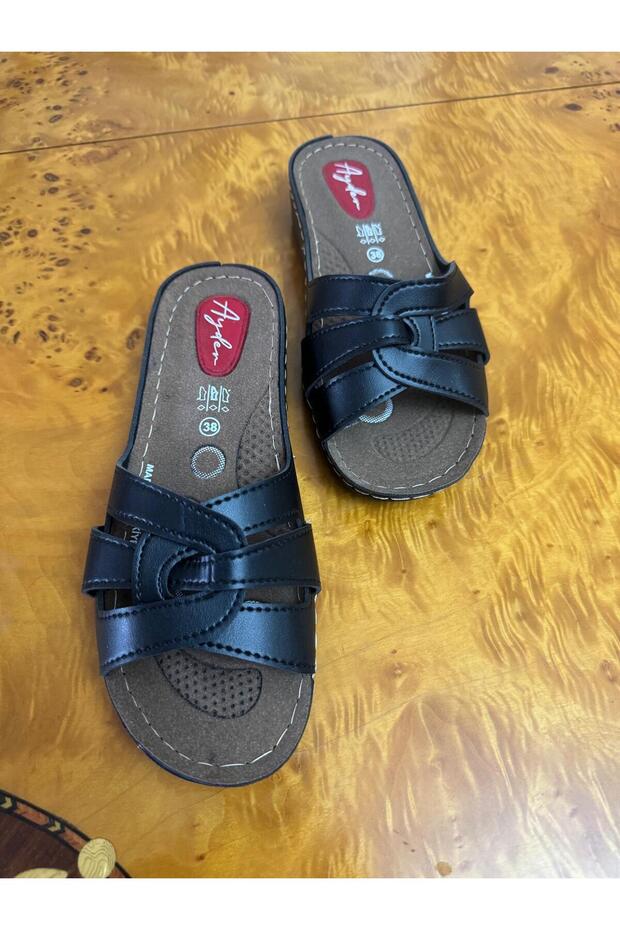 Women's Soft Sole Summer Slippers with Buckle and Knitted Detail