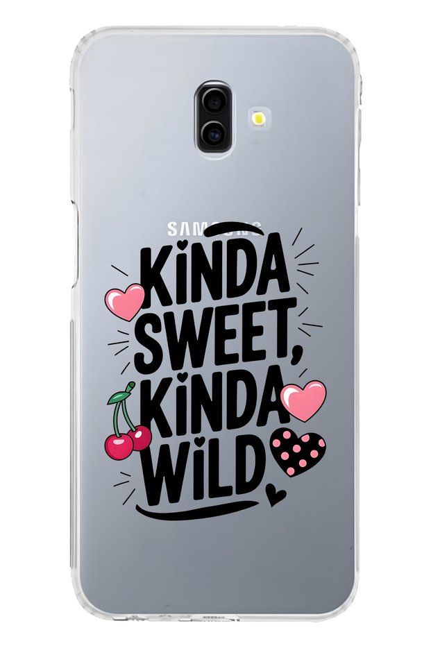 Samsung Galaxy J6 Plus Compatible Kinda Sweet Kinda Wild Patterned Transparent Phone Case