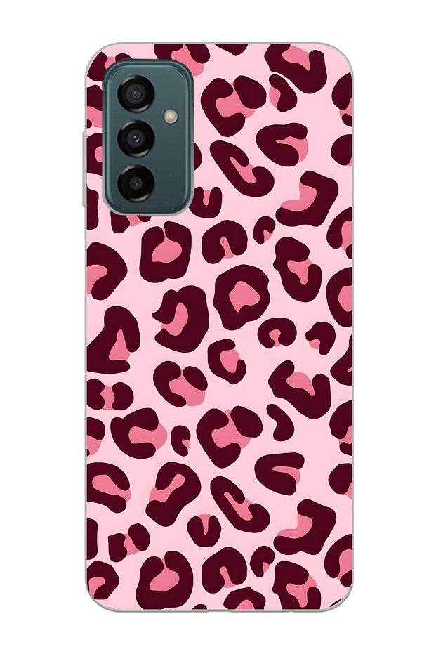 Pink Leopard Pattern Transparent Phone Case Compatible with Samsung Galaxy M13 / M23