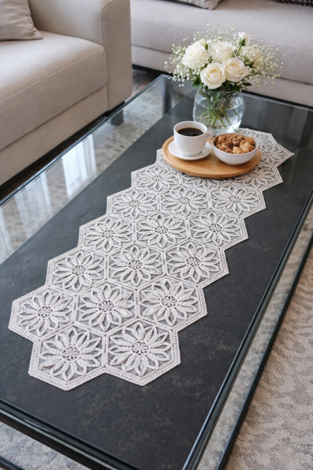 Runner Tablecloth American Service 37x115 Cm White