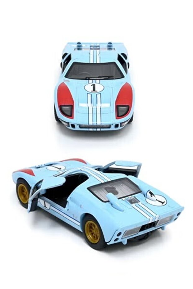 1966 FORD GT40 MKII Die Cast Metal Doors Openable Pull Back Action Toy Car