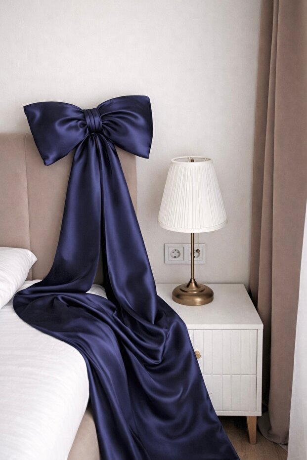 Satin Bow Pillow with 150 cm Tail