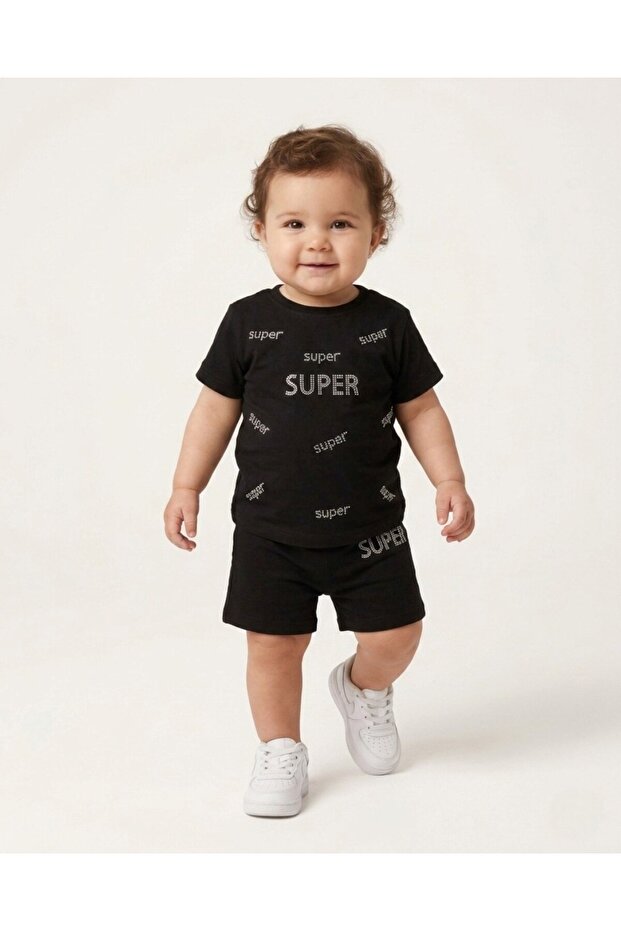 Girl's Summer Super Printed Shorts and T-Shirt Set for 2-3-4-5 Years Old Baby