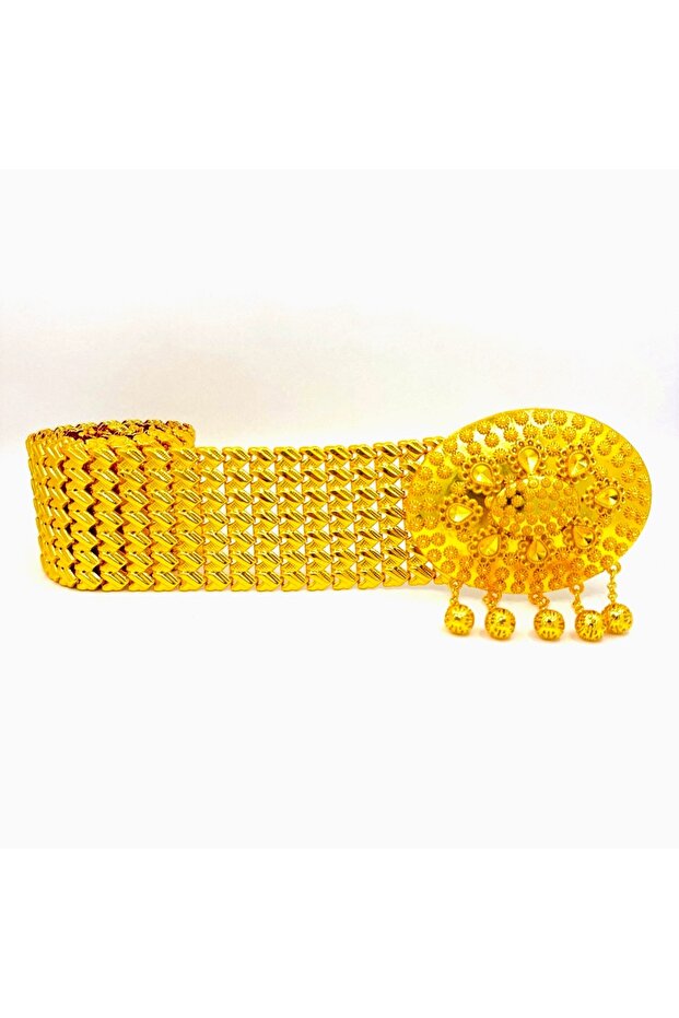 Grape Model – Gold Plated Women's Belt (with Pendant / Hürrem Buckle) - 7 Rows (Enli)